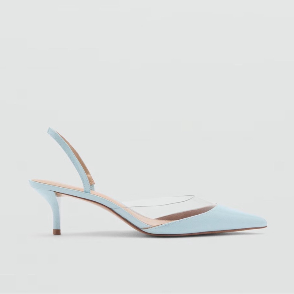 Mango Light Blue Slingback Heels